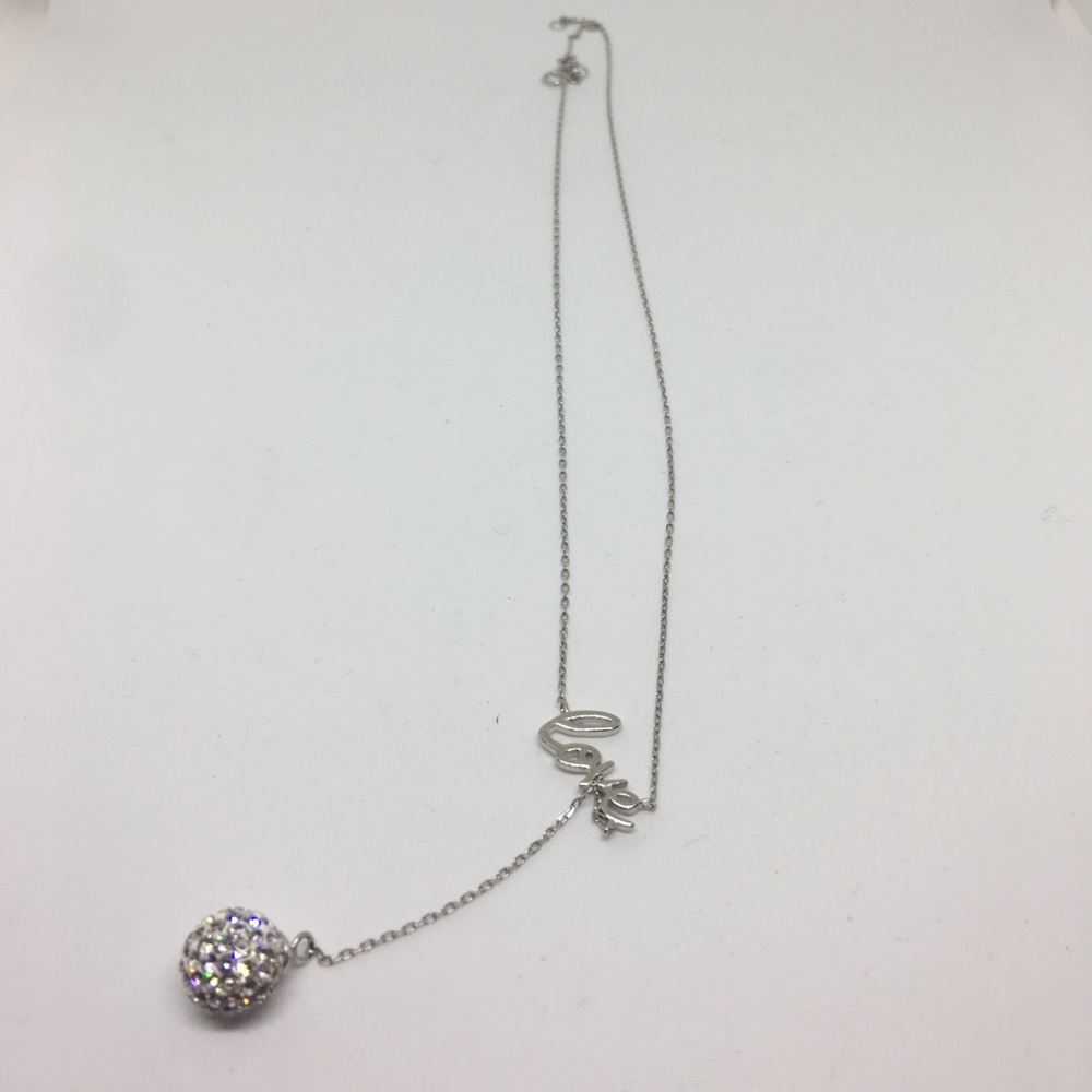 SWAROVSKI 925 “LOVE” & BALL DROP NECKLACE